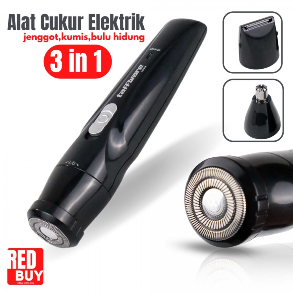 Alat Cukur Elektrik 3 in 1 Taffware Jenggot Rambut Bulu Hidung