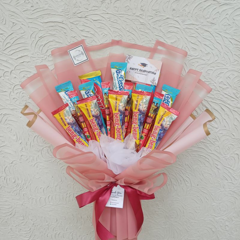 

Buket snack random + packing