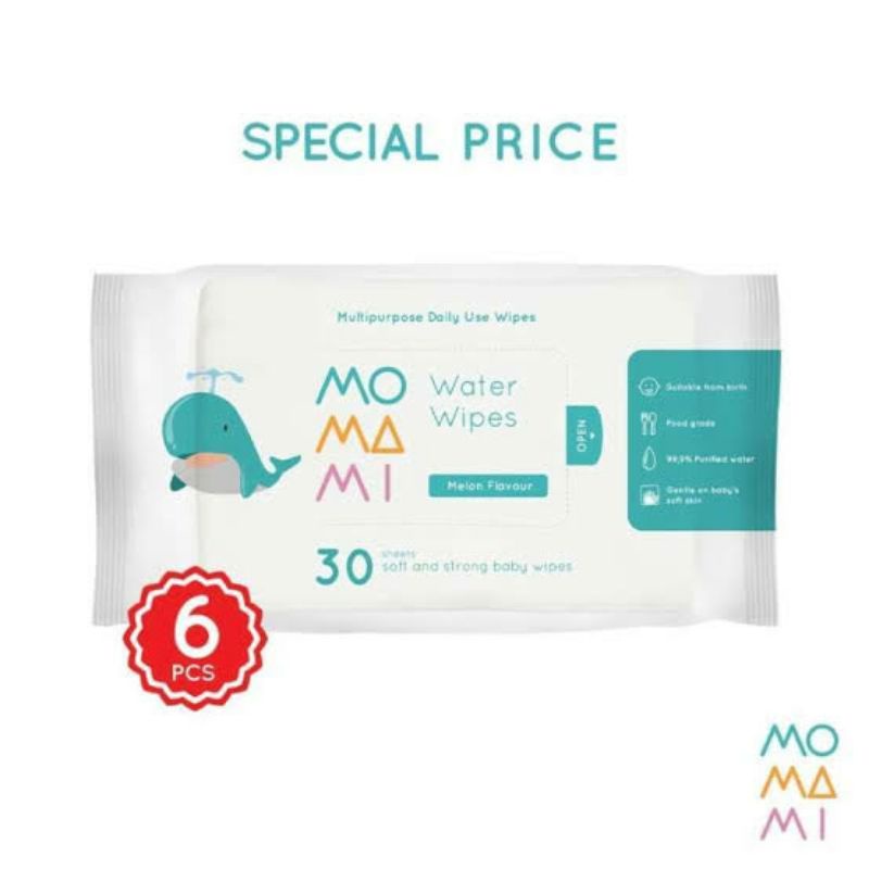 Momami Wipes BUNDLE PACKAGE Isi 6pcs