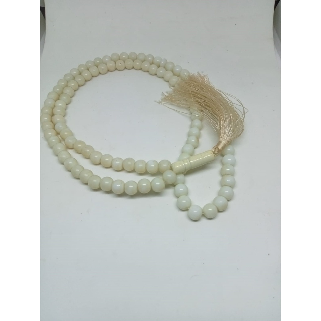 Tasbih Batu Giok Putih Salju 99 Butir 6 mm