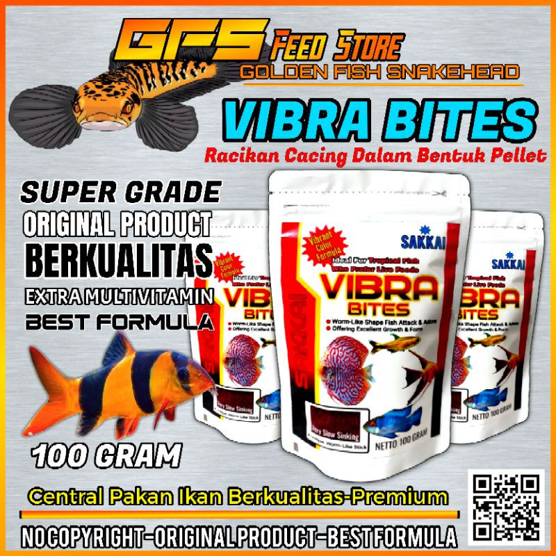 Vibra Bites 100gr Pakan Diskus,Botia,Catfish,Tetra