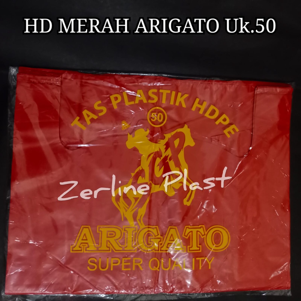 Kantong Plastik MERAH ARIGATO (TEBAL)