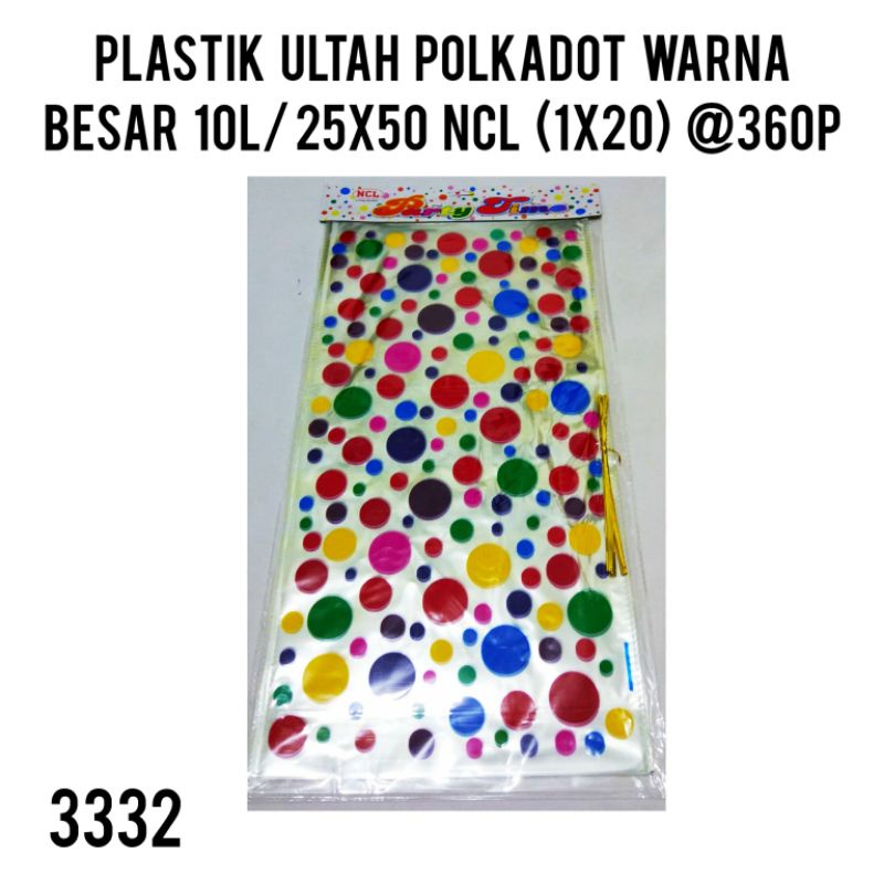 PLASTIK ULTAH MOYIF POLKADOT BESAR UK 25X50