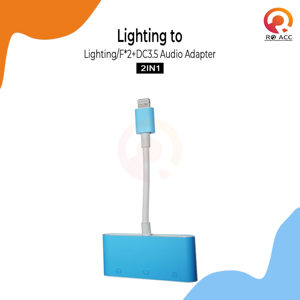[RO ACC]  JH-010 2in1 JACK AUDIO JACK 3.5MM / LIGHTING SPLITTER WITH CHARGING SLOT