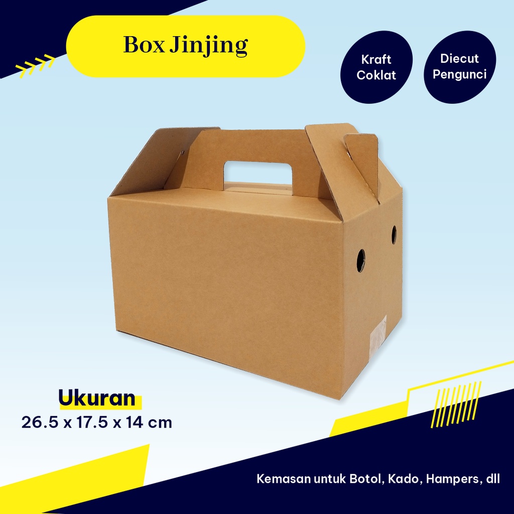 

Kardus/Box Jinjing 26,5 x 17,5 x 14,5cm - Boxjinjing/Boxkue/Boxhampers/Custombox/Customukuran