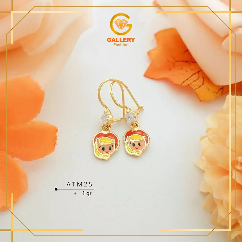 ANTING ANAK EMAS ASLI KADAR 300 (6K) DAN 375 (8K) KODE ATM 25 MODEL KARAKTER  LITTLE PONI UNICORN WA