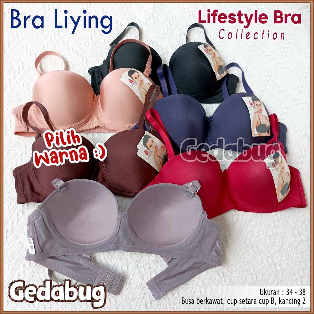 Bra Liying Kawat Lifestyle | Bh wanita dewasa Busa tipis  Berkawat Kait 2 | Gedabug