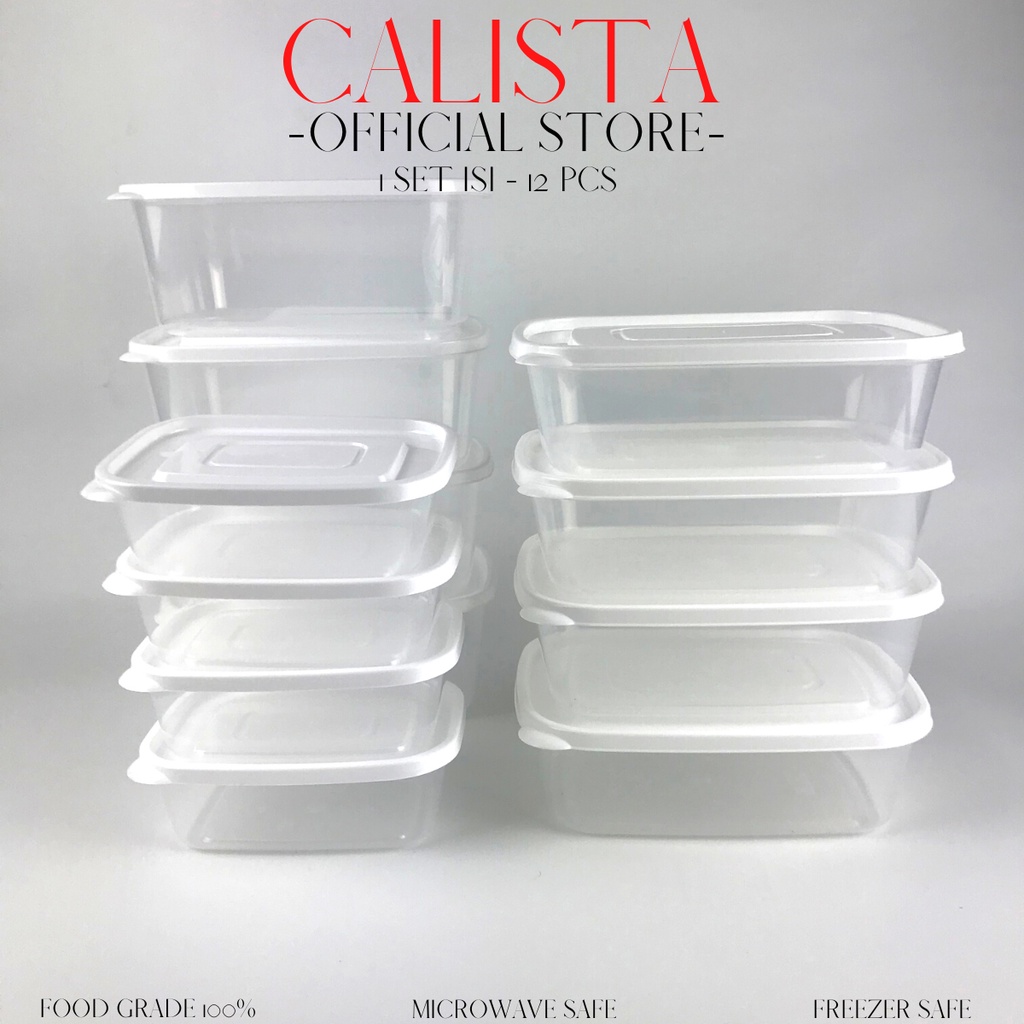 TOPLES PLASTIK BENING SET CALISTA FURANO PUTIH TRANSPARANT SET ISI 12PCS TEMPAT WADAH PENYIMPANAN MAKANAN FOOD KONTAINER PREP PREPARATION KULKAS SET