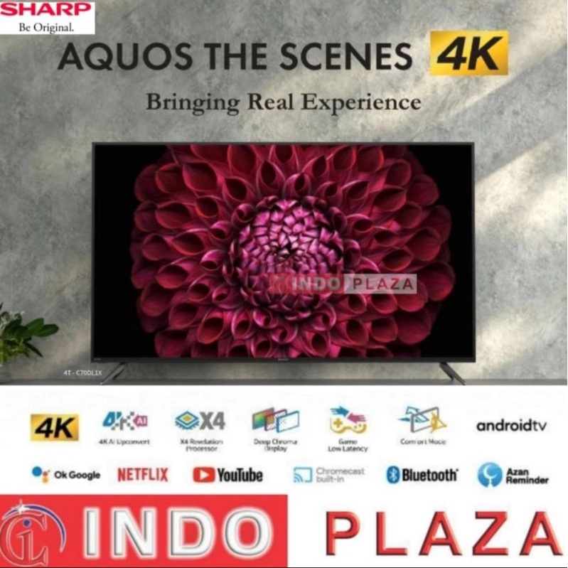 TV SHARP 60 inch 4T-C60DL1X / 65 inch 4T-C65DL1X / 70 inch 4T-C70DL1X SMART ANDROID V.11 4K UHD Gaming