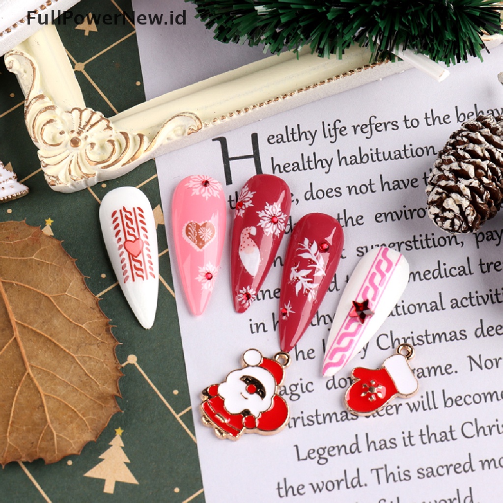 Power 3D Stiker Kuku Natal Xmas Snowflakes Perekat Decals Nail Art Dekorasi ID