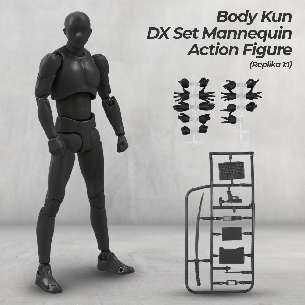 Body Kun DX Set Mannequin Action Figure Male Model - OMTHMNBK Black