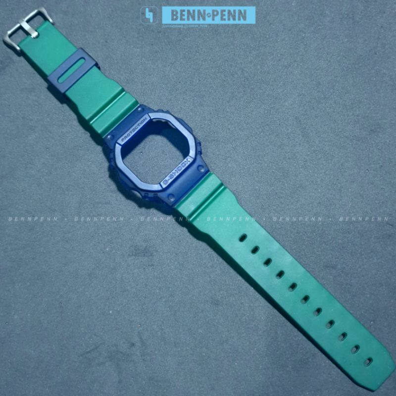 BNB DW 5600 BLUE GREEN DOFF BEZEL STRAP JAM TANGAN CASIO G SHOCK