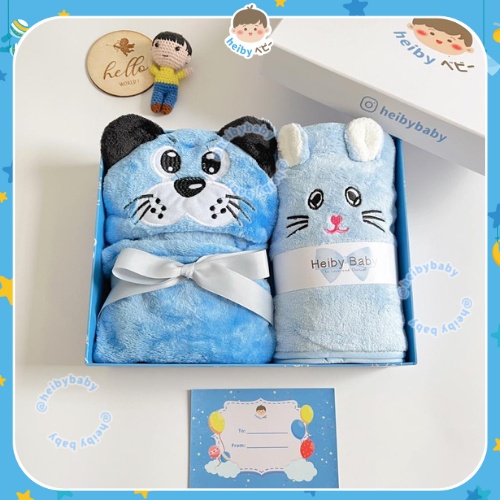 Towel Blanket Gift Box / Handuk Bayi / Selimut Bayi / Kado Bayi - Blue