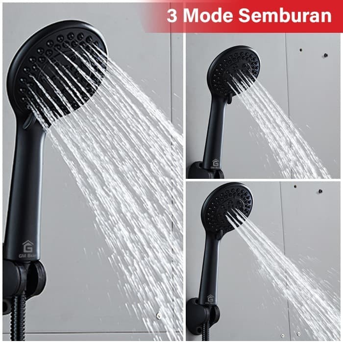 TERLARIS - Kepala Shower Mandi Set Hitam-1186 Shower Head - shower kamar mandi air kencang / Kran Shower Kamar Mandi / Hand Shower Set / kepala shower / shower mandi full set murah / shower / sower