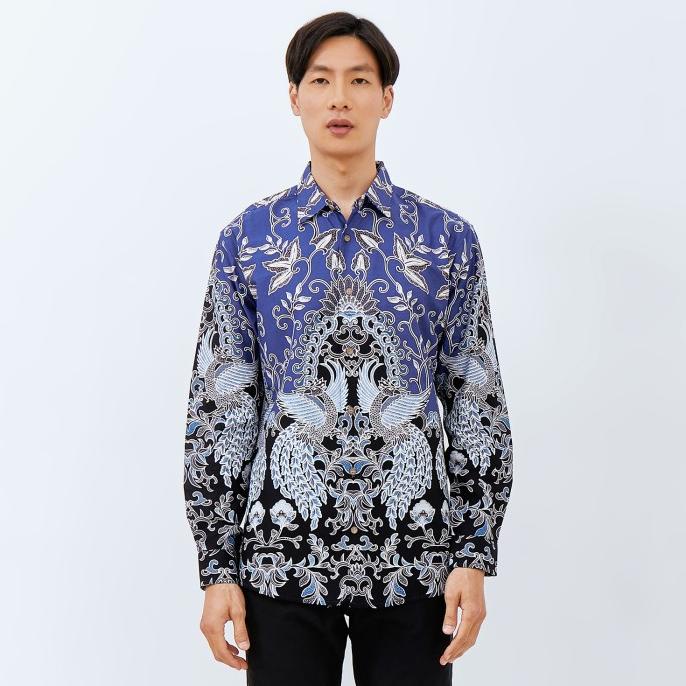 M231 Kemeja Pria Batik Panjang Biru 2637A
