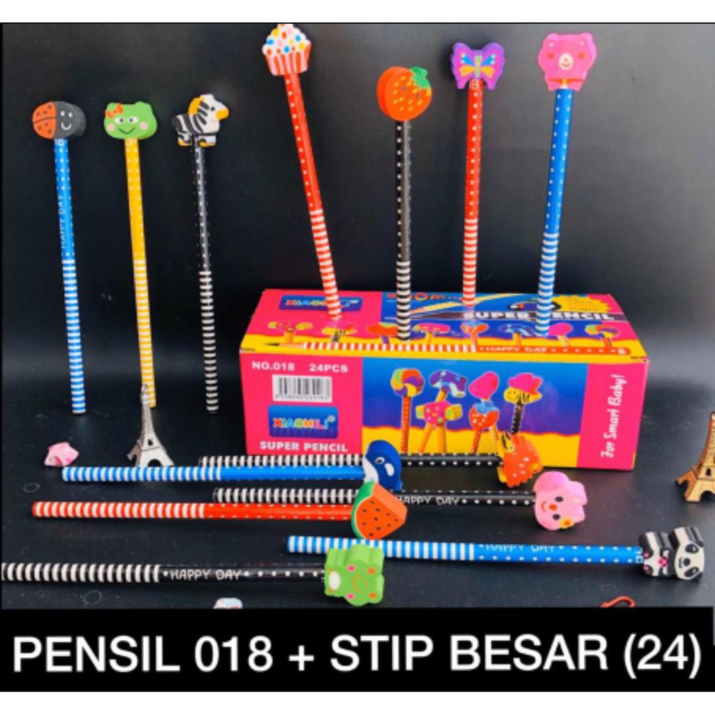 

PENSIL DENGAN KEPALA PENGHAPUS / PENCIL WITH TOP ERASER KARAKTER KARTUN ISI 1