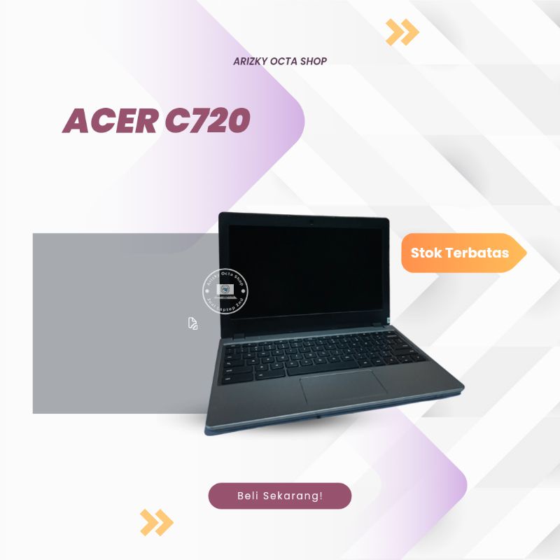 Laptop Acer Chromebook C720 Intel Celeron 4GB RAM SSD 128GB HDMI USB LAN CAMERA WIFI Mulus Murah Bagus