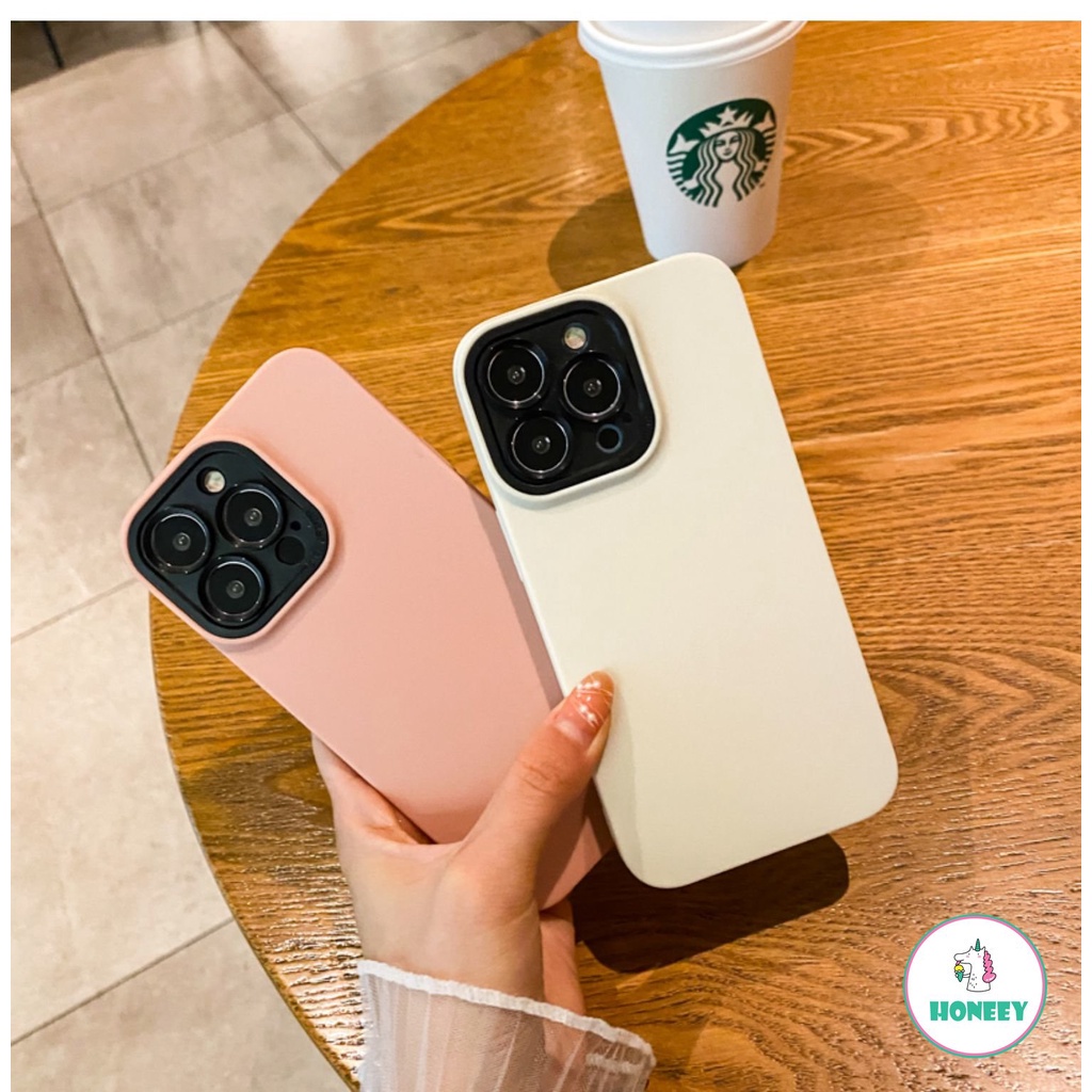 Casing Soft Case TPU + Kulit Matte Shockproof Untuk IPhone 11 7Plus 8Plus XR 14 13 12 Pro Max