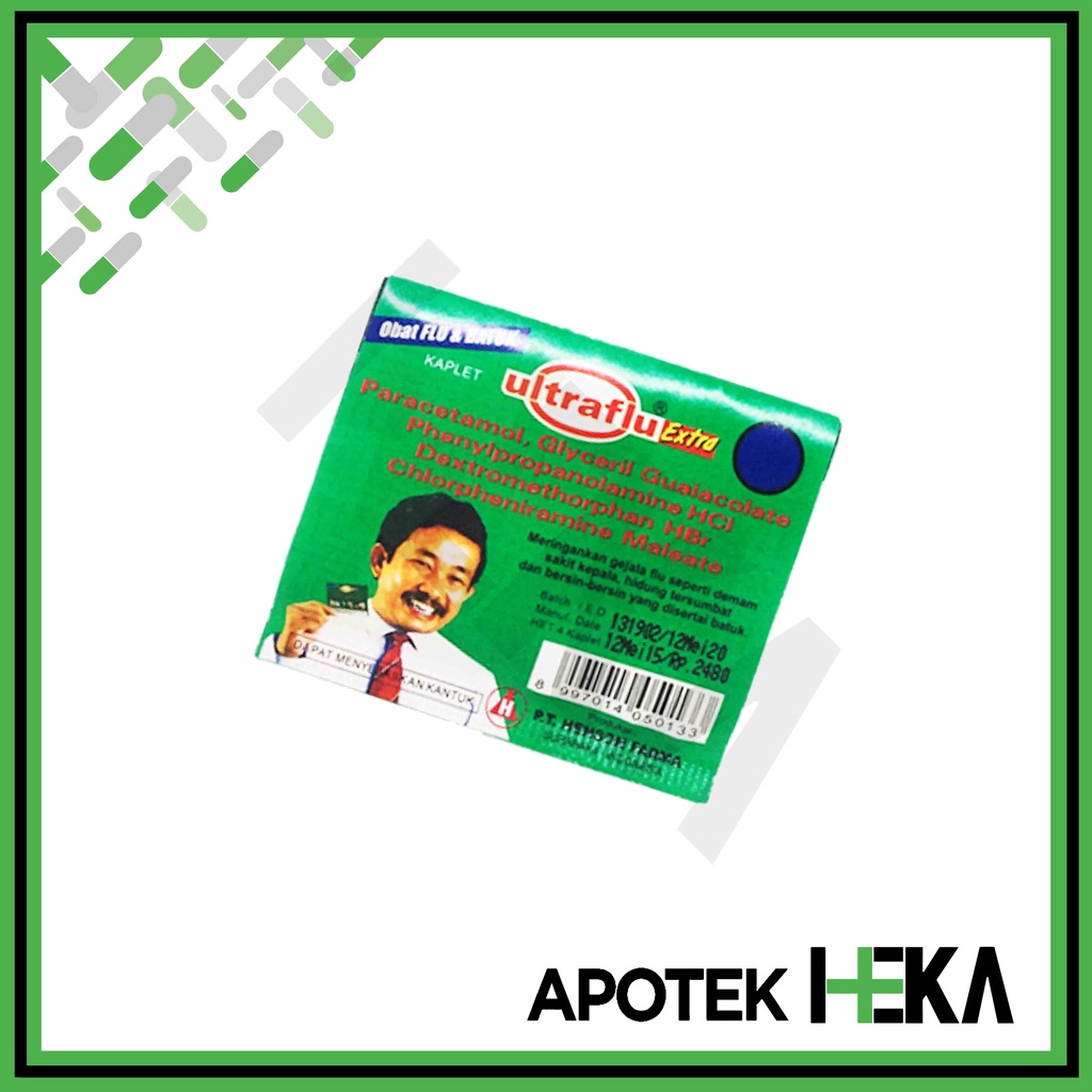 Ultraflu Extra Strip isi 4 Tablet - Meringankan Flu Demam Batuk (SEMARANG)