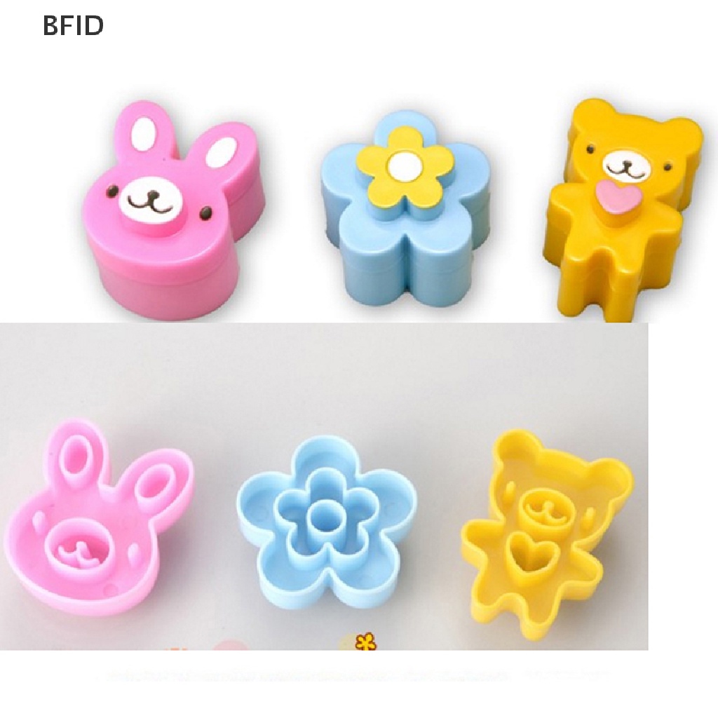 [BFID] Cetakan Sandwich Lucu Rabbit Flower Bear Shaped Bread CakeBiscuit Alat Emboss [ID]