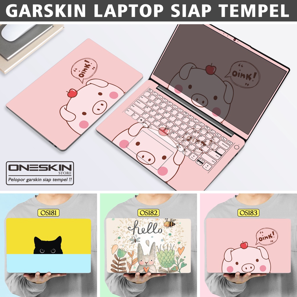 Garskin Sticker Laptop Protector Macbook Full Body Bottom Bezel Palmrest Skin Pig Cute