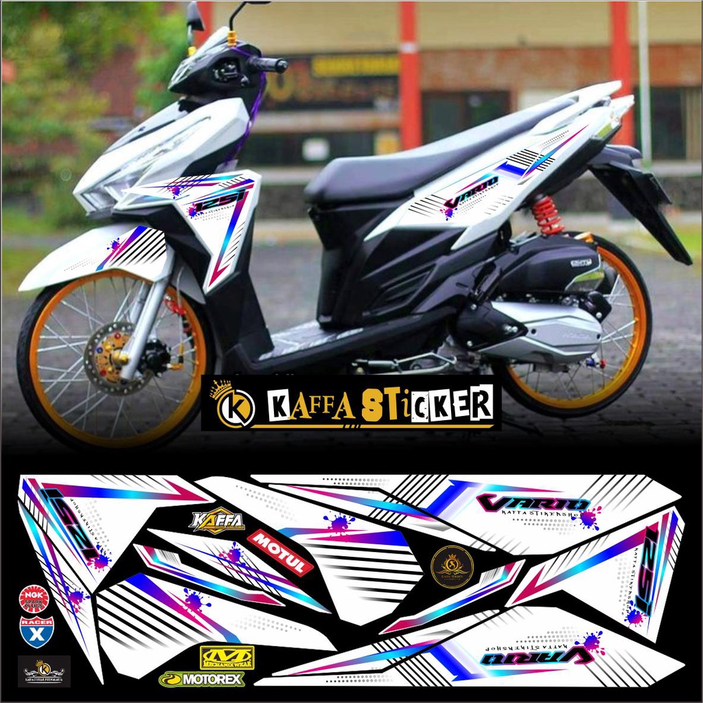 striping vario led old 125 sticker stiker  vario led list putih