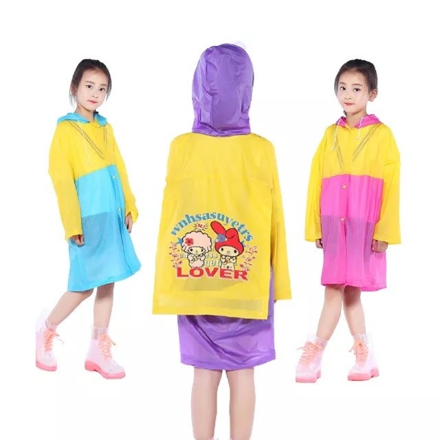 Kids Raincoat 4-13Thn Jas Hujan Anak Ponco Karakter Mantel Poncho 0767