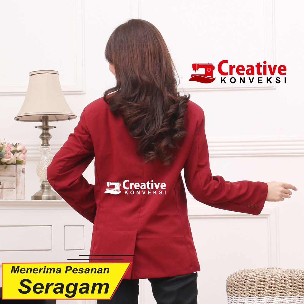 (BISA COD) Jas Sekolah murah, Spesialis Jas Almamater Sekolah Warna maroon lis putih / blazer maroon full furing bisa tambah bordir