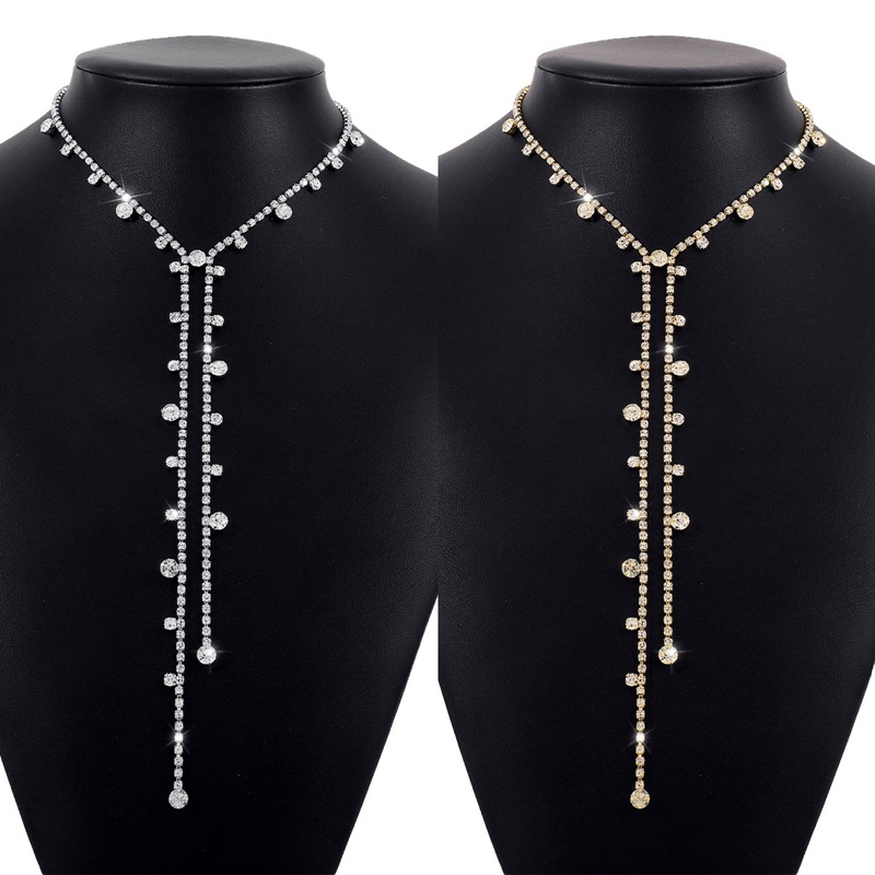 Mewah Zirkon Liontin Choker Perhiasan Rantai Klavikula Untuk Wanita Korea Fashion Perhiasan Kristal Kalung