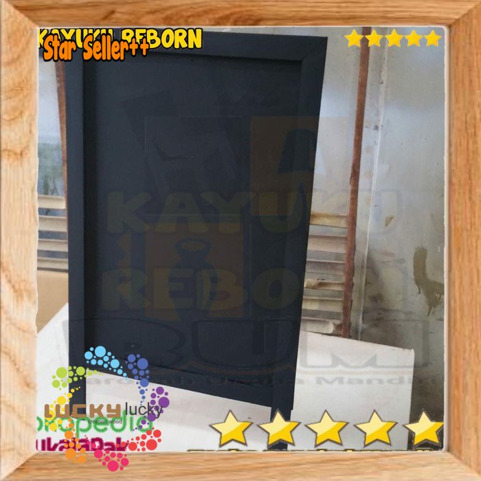 

full blackboard papan tulis kapur standing size 50X25cm blackboard Ijis