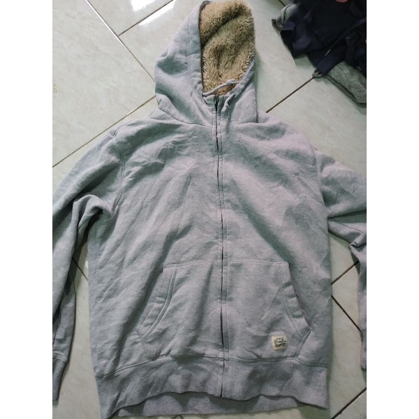 Hoodie Ziper SPAO abu