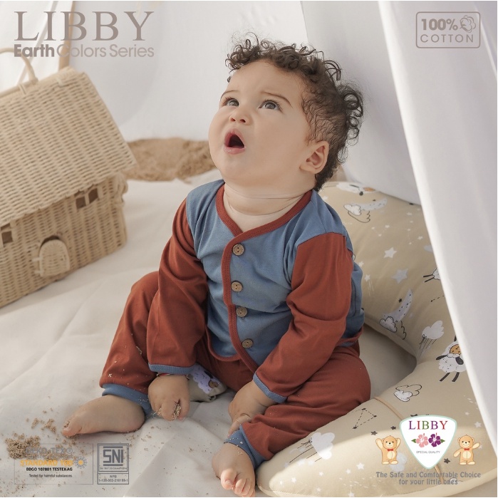 LIBBY Stelan Panjang Comfy Set Earth Combination Size 0-3|3-6|6-12 Bulan (1 stel/pack)