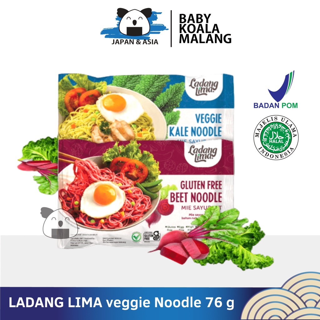 

LADANG LIMA Veggie Noodle 76 gr Halalll | Beet Kale Tomato Basil | Mie Sayur Sehatt..