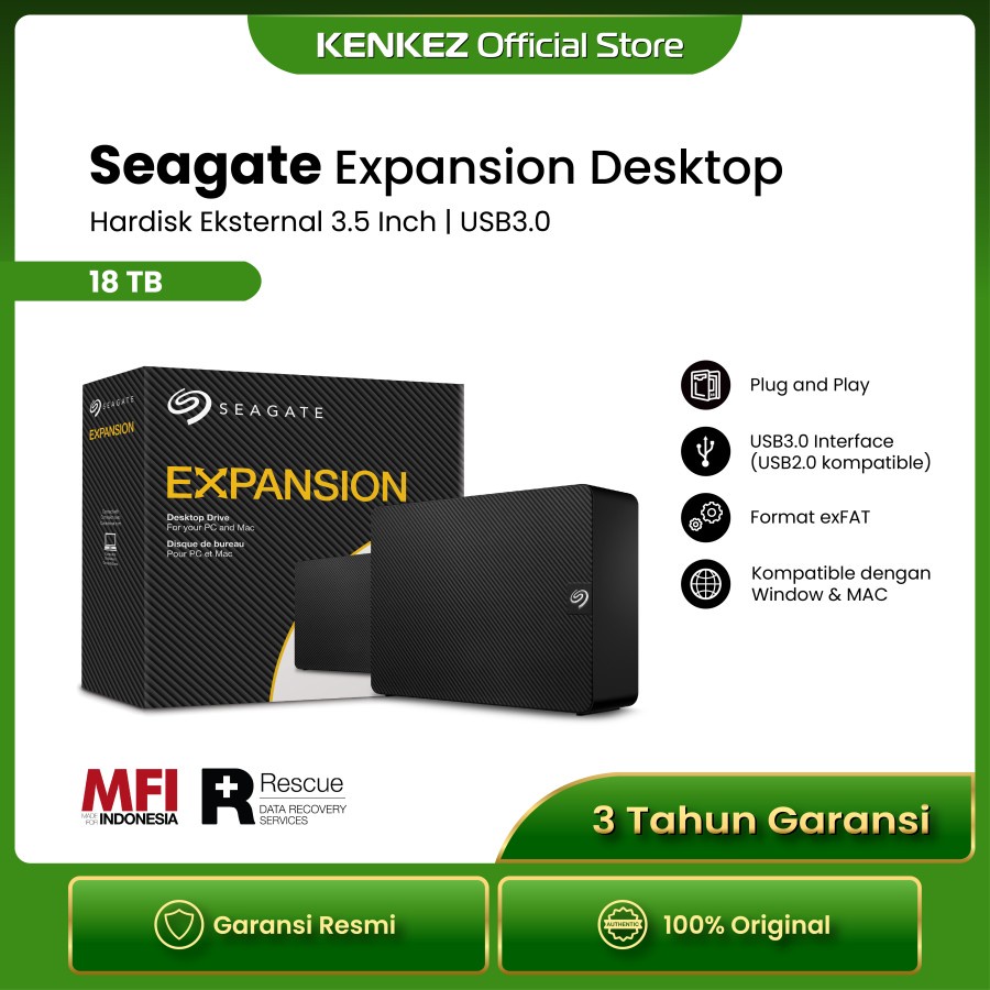 Seagate Expansion Desktop HDD / Hardisk Eksternal 18TB USB3.0