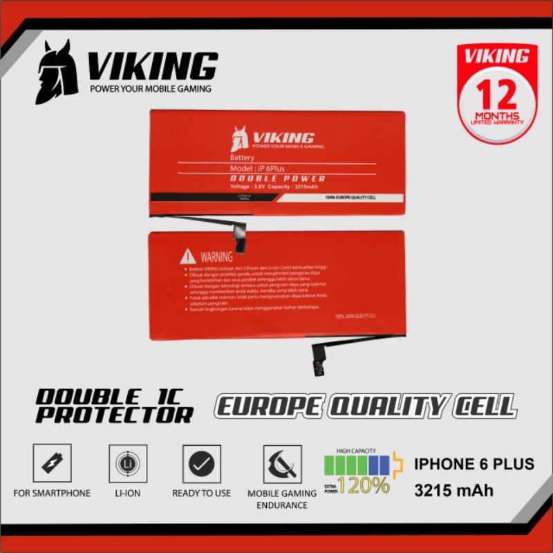 Baterai Viking iPh 6+ 6Plus Batu Batrei Baterai Baterai