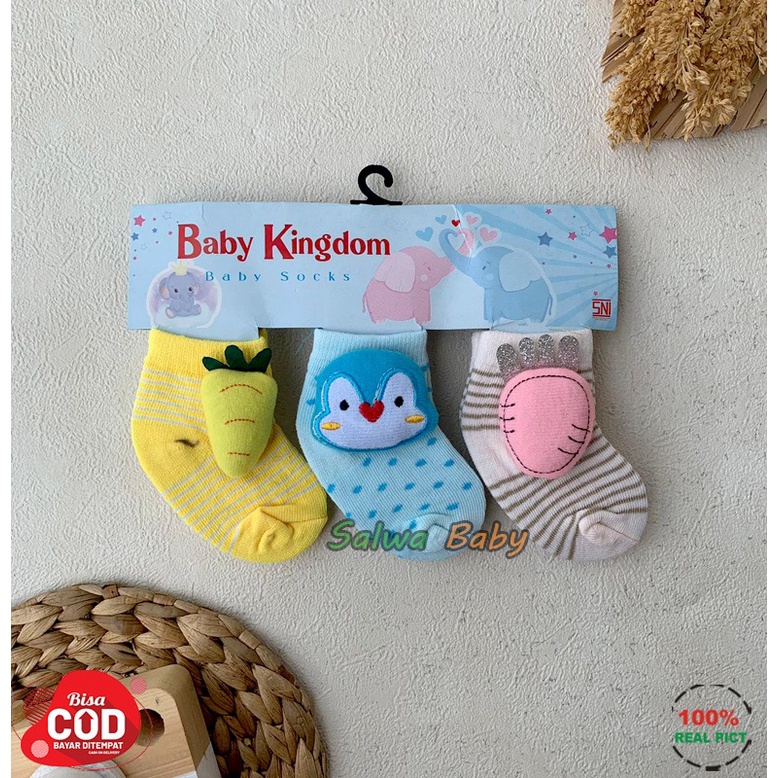 Isi 3 PCS Kaos Kaki Bayi Baru Lahir Karakter Boneka Timbul Laki Laki Perempuan Usia 3-12 Bulan Anababy