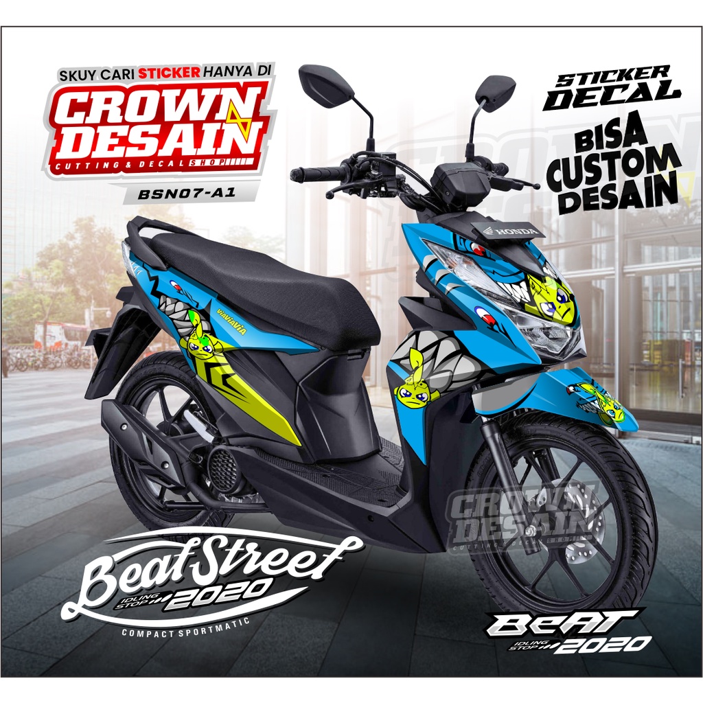 STIKER BEAT STREET 2020 - Sticker Decal All New Beat 2020 Fullbody SharkNemo - Beat facelift 2020-20