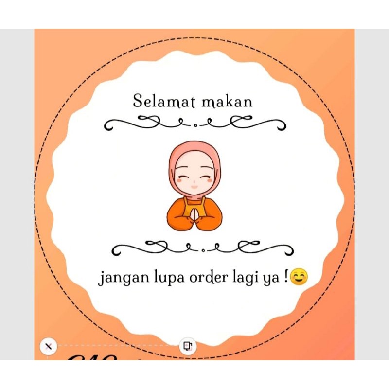

1 pcs stiker SELAMAT MAKAN orange uk 3.5