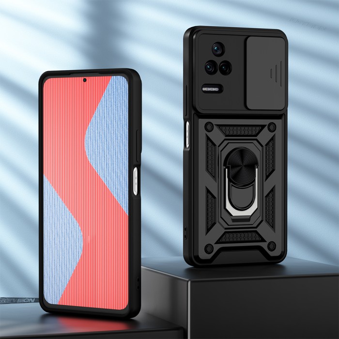 Casing Poco F4 5G / F4 GT Hard Case Ring Magnetik Penyangga Armor