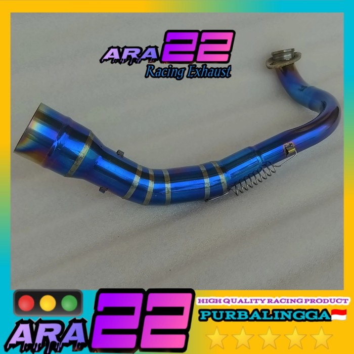 Header knalpot racing Pipa leher knalpot Bluemoon Vario 125 150 led samping atas stainless