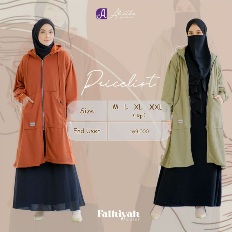 Gratis Ongkir Fathiyah Outer By Alietha Jaket Muslimah