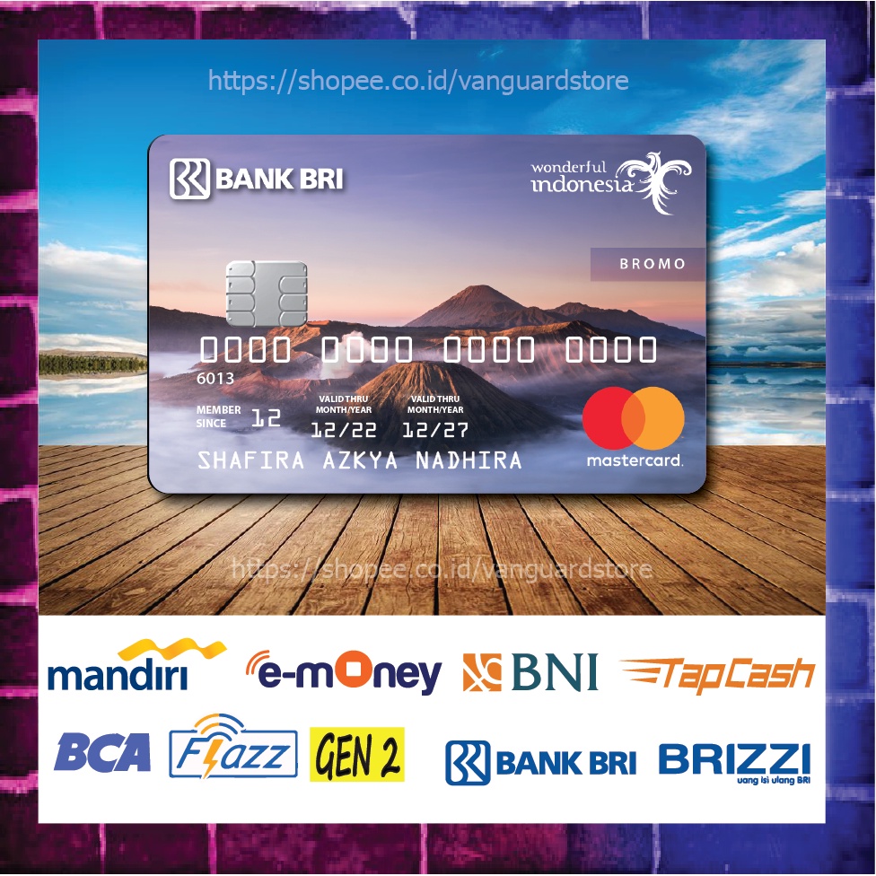 KARTU E MONEY E TOLL KARTU WANDERFUL INDONESIA CARD DEBIT CREDIT EMONEY MANDIRI FLAZZ BCA BNI TAPCASH BRIZZI BRI - 1 SISI