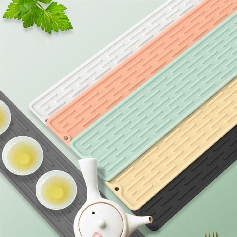 Populer Silicone Faucet Mat Aksesori Kamar Mandi Wastafel Cegah Keran Wraparound Dish Drying Pads Faucet Absorbent Mat