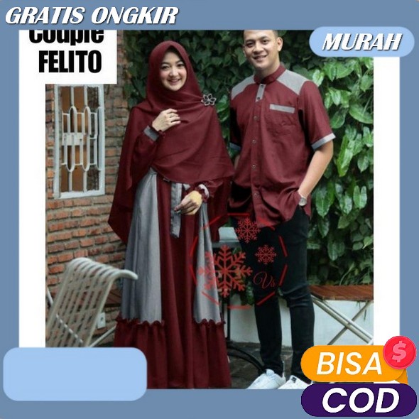 Gamis Aurora Maxmara Lux Gamis / Gamis Couple Lebaran Baju Muslim Kapel Pasangan Suami Istri Gamis A