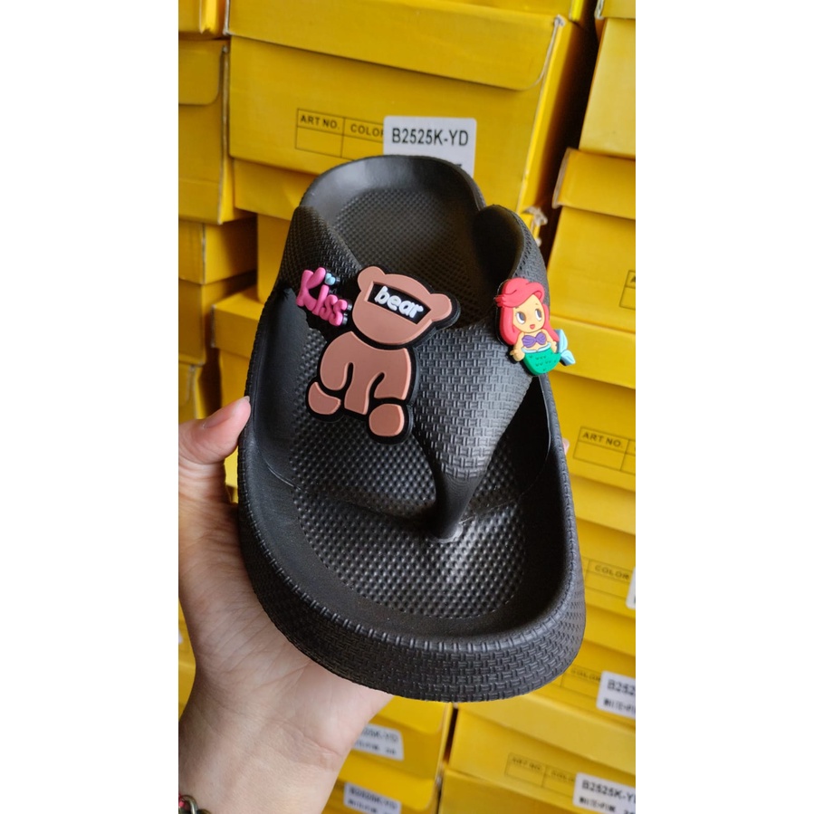 Sandal jepit wanita jibbitz lucu empuk dan ringan 807 (36-40) sandal wanita murah