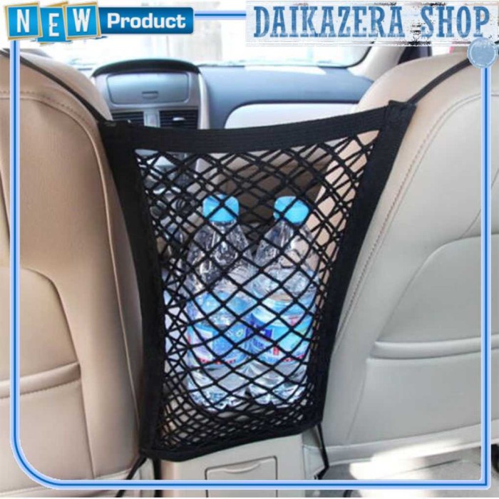 Jaring Mesh Penyimpanan Barang Jok Mobil Car Net Organizer - Hitam