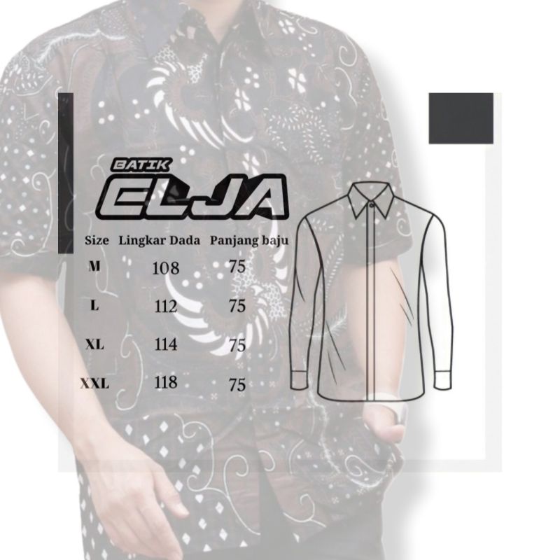 Baju Batik Pria Elja Hem Lengan Pendek Kualitas Premium Modern