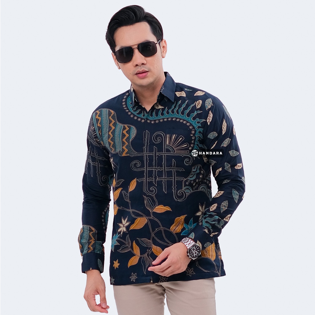 Baju Kemeja Batik Pria Lengan Panjang Slim Fit Premium Modern Full Furing Katun Halus Original Handara Motif Rawikara HB-207