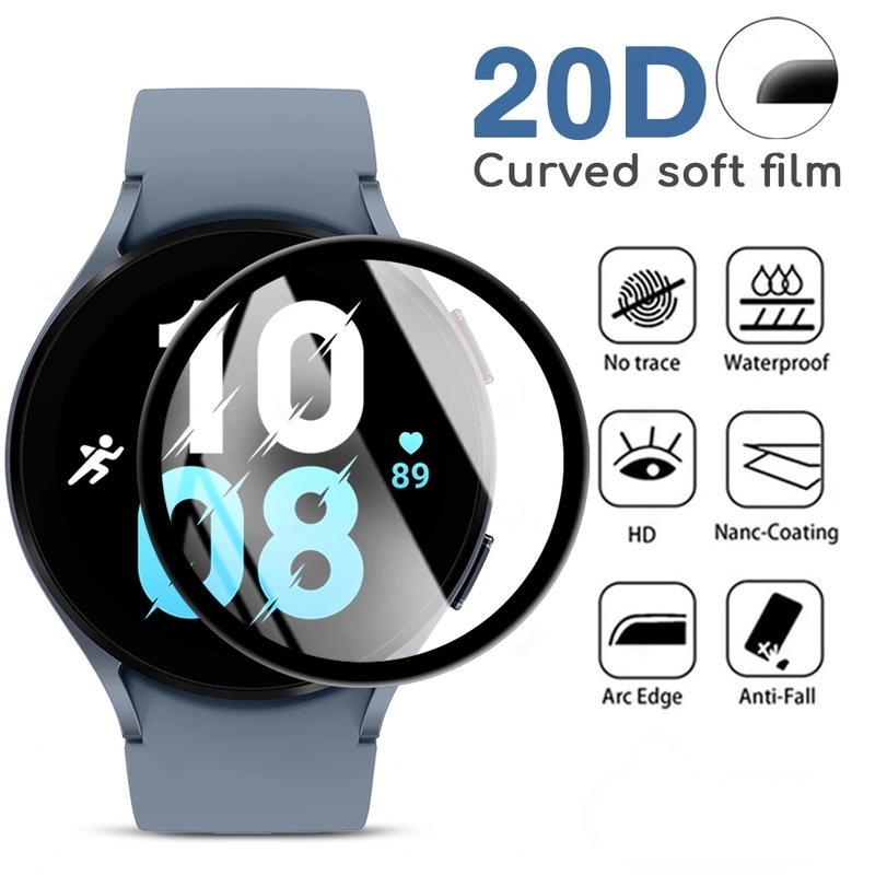 Pelindung Layar Melengkung 3D Untuk Samsung Galaxy Watch4 5 Pro 40mm 44mm 45mm SmartWatch Film Pelindung Untuk Samsung Watch3Fit2 Aktif2 41mm 45mm 40mm 44mm