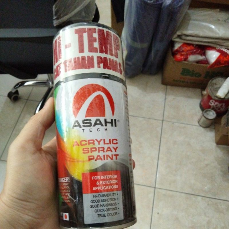 Cat spray tahan panas. hi temp. cat mesin. cat motor. cat tahan panas. asahi tahan panas